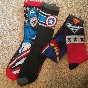 4 pair Men's Super Hero Dress Socks